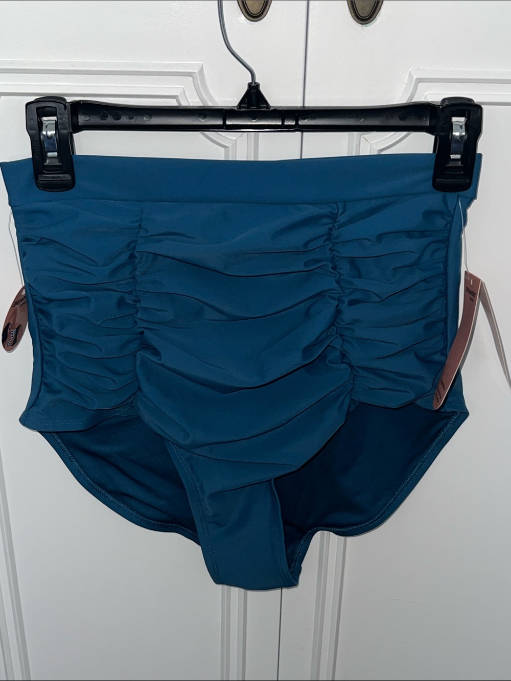 Shapermint Essentials High-Waisted Control Bikini Bottom, Ocean Blue, Sz: Large